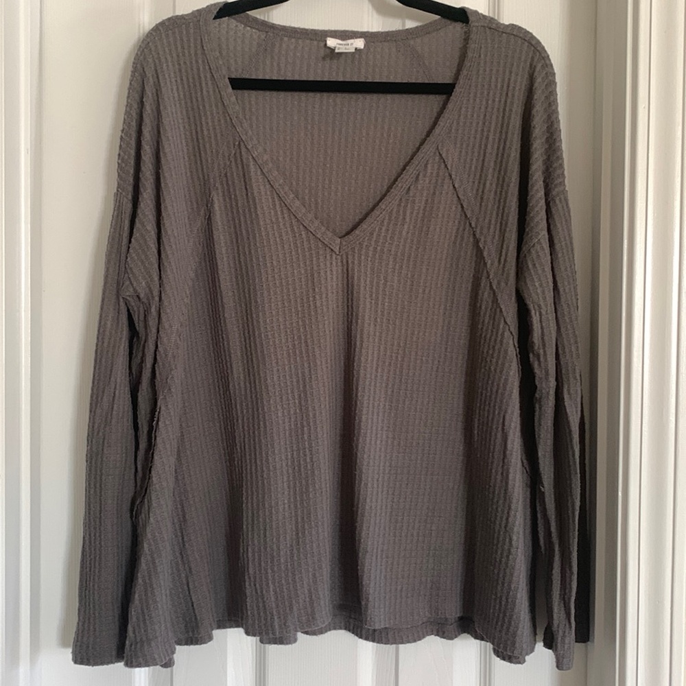 Forever 21 long sleeve waffle knit shirt